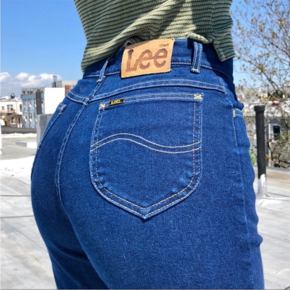 Vintage 80s Dead Stock LEE Riders Dark Jeans USA High Rise Straight Leg 26 NWT!